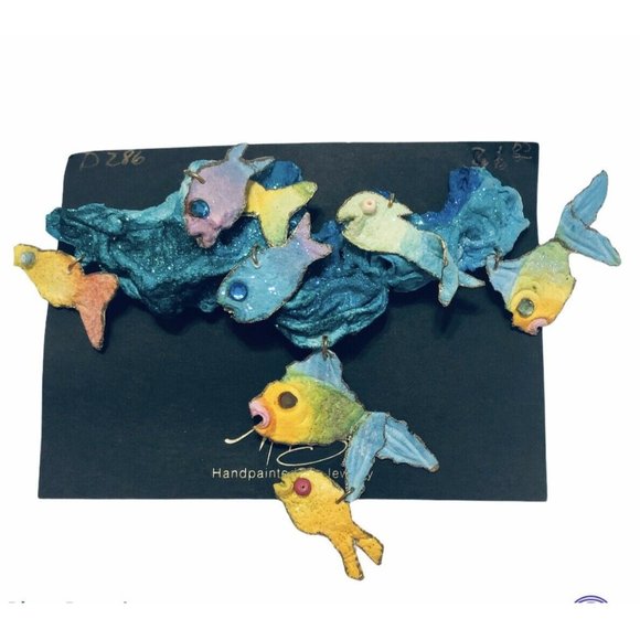 VTG 1990’s‎ Art Jewelry- PAPER, Hand Made, painted, - Picture 3 of 5